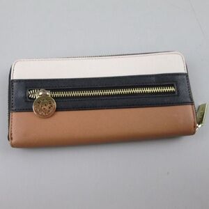 NWT Anne Klein color block wallet in black tan and  cream